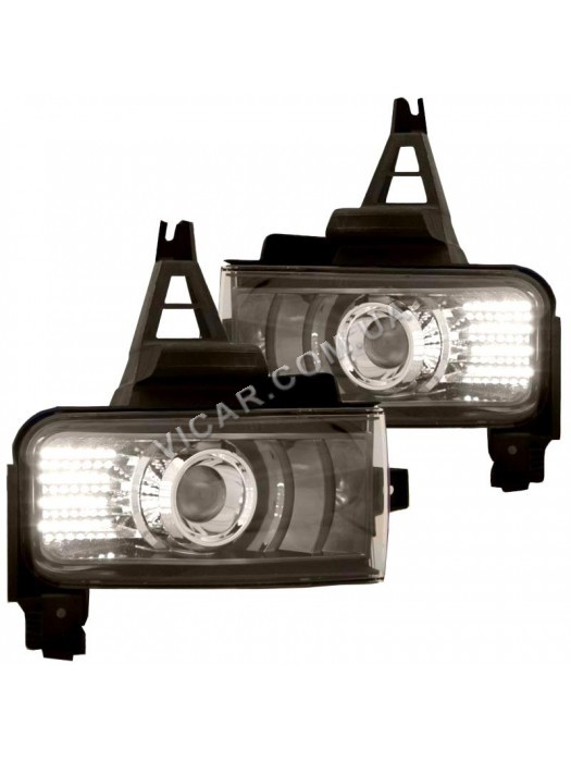 Противотуманные фары линза + led Toyota LC 200